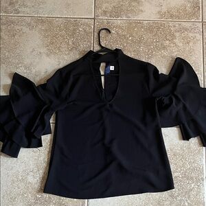Elegant Black Ruffle Sleeve Top